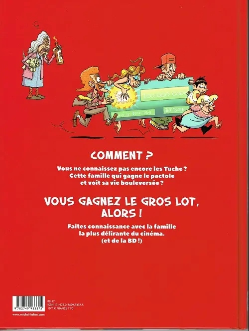 Verso de l'album Les Tuche Tome 1 Un pour tuche tuche pour un !