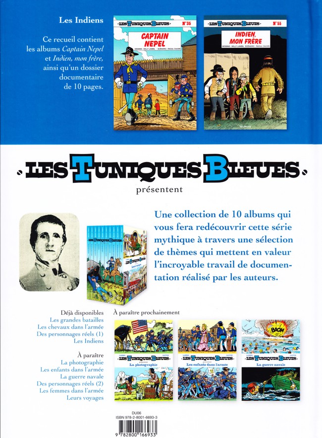Verso de l'album Les Tuniques Bleues présentent 4 Les Indiens