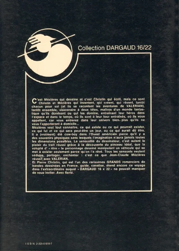 Verso de l'album Valérian Tome 6 Les oiseaux du Maître