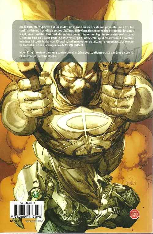Verso de l'album La Vengeance de Moon Knight 1 Reconquête