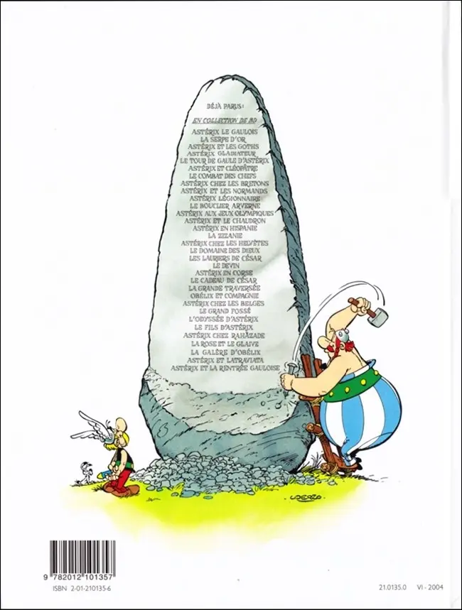 Verso de l'album Astérix Tome 3 Astérix et les Goths