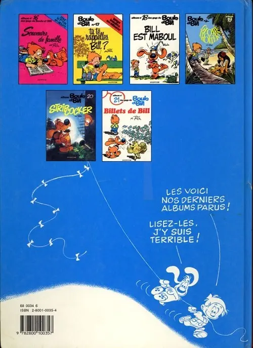 Verso de l'album Boule & Bill Tome 6 60 gags de Boule et Bill