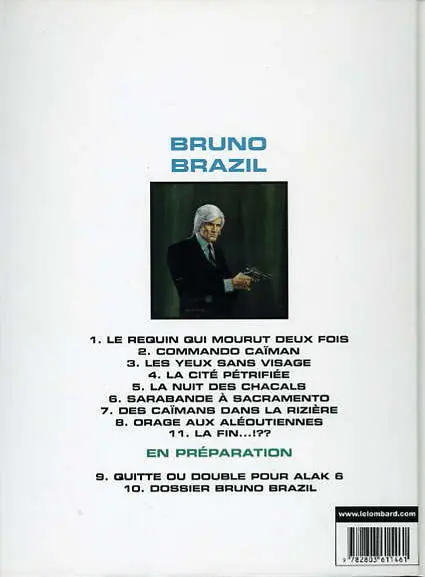 Verso de l'album Bruno Brazil Tome 1 Le requin qui mourut deux fois