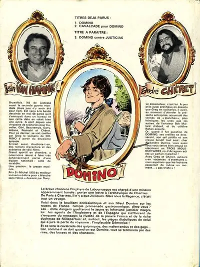 Verso de l'album Domino Tome 2 Cavalcade pour Domino