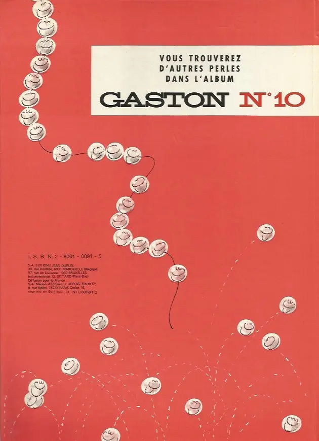 Verso de l'album Gaston Tome 9 Le cas Lagaffe