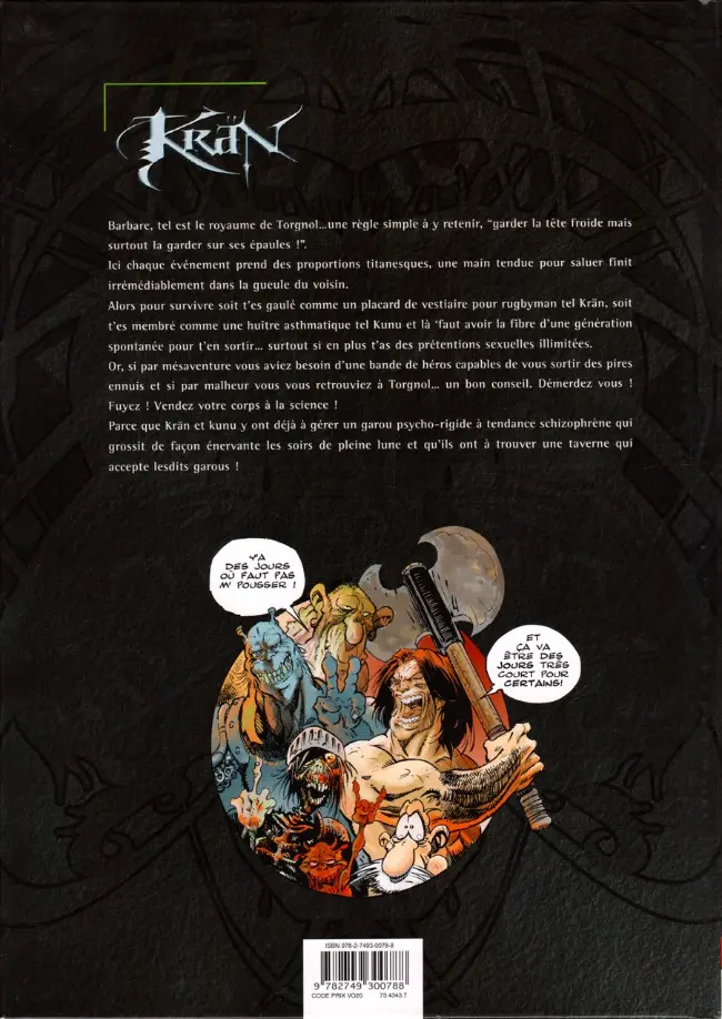 Verso de l'album Krän Tome 6 L'encyclopédie de Krän