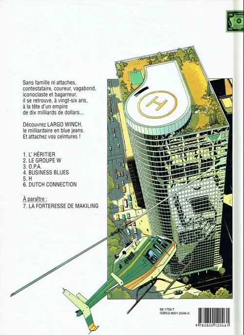 Verso de l'album Largo Winch Tome 4 Business blues