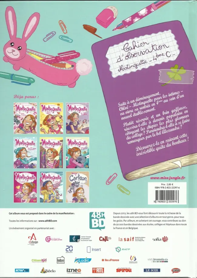 Verso de l'album Mistinguette Tome 1 En quête d'amour