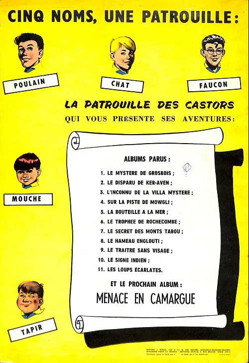 Verso de l'album La Patrouille des Castors Tome 5 La bouteille à la mer