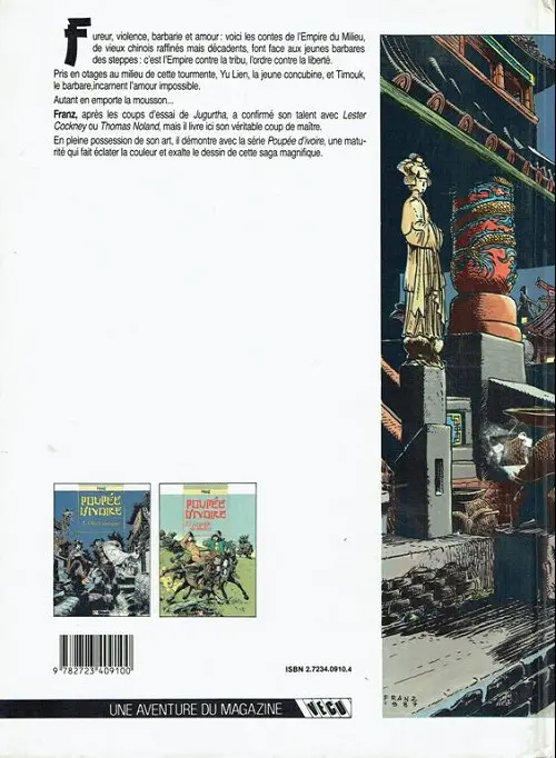 Verso de l'album Poupée d'ivoire Tome 1 Nuits sauvages