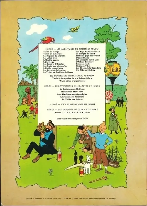 Verso de l'album Tintin Tome 5 Le lotus bleu