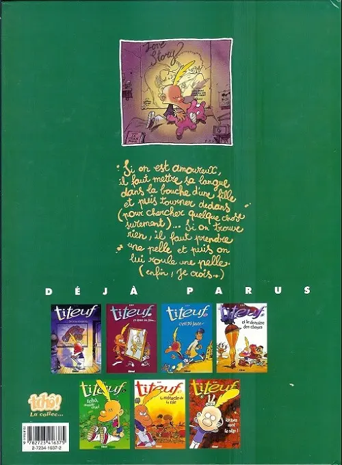 Verso de l'album Titeuf Tome 2 L'amour, c'est pô propre…