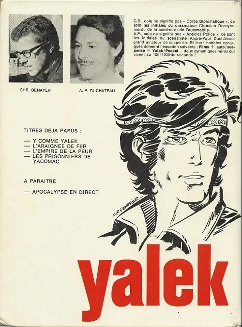 Verso de l'album Yalek Tome 1 Y comme Yalek