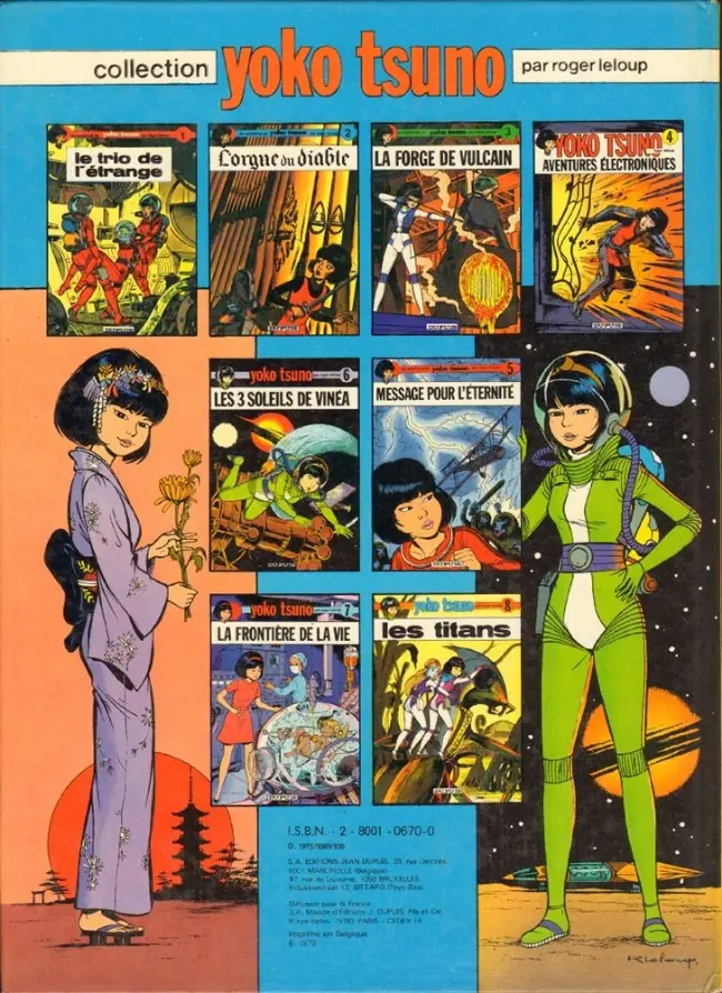 Verso de l'album Yoko Tsuno Tome 5 Message pour l'éternité