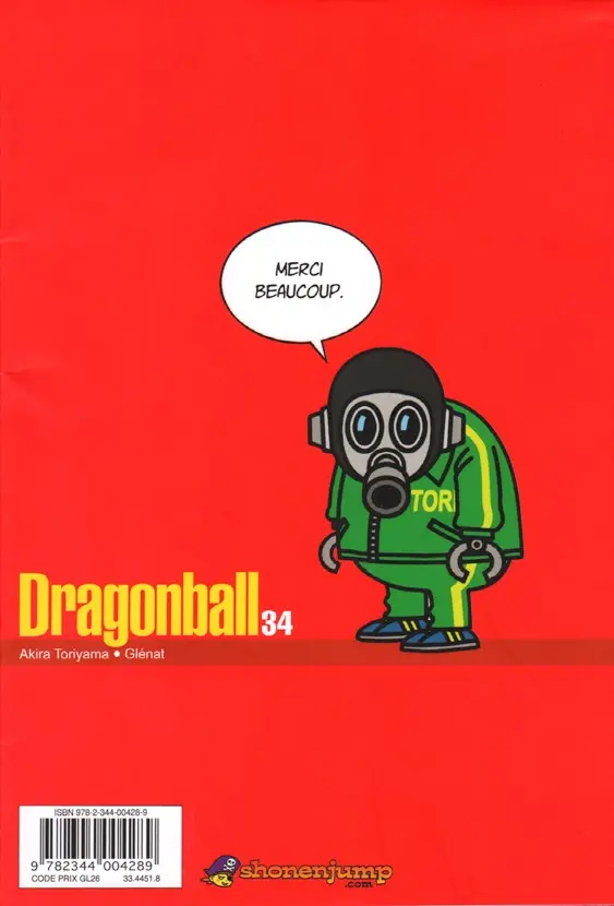 Verso de l'album Dragon Ball Perfect Edition 34