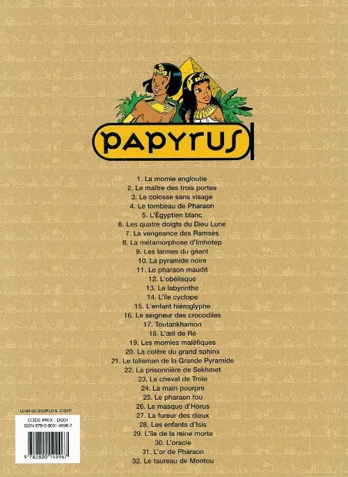 Verso de l'album Papyrus Tome 32 Le taureau de Montou
