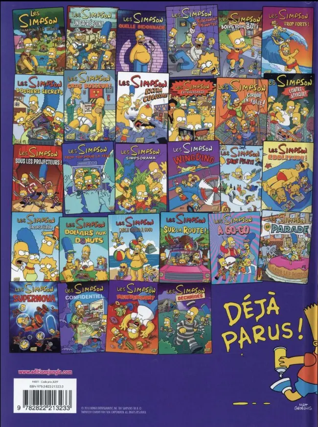 Verso de l'album Les Simpson Tome 29 Club privé