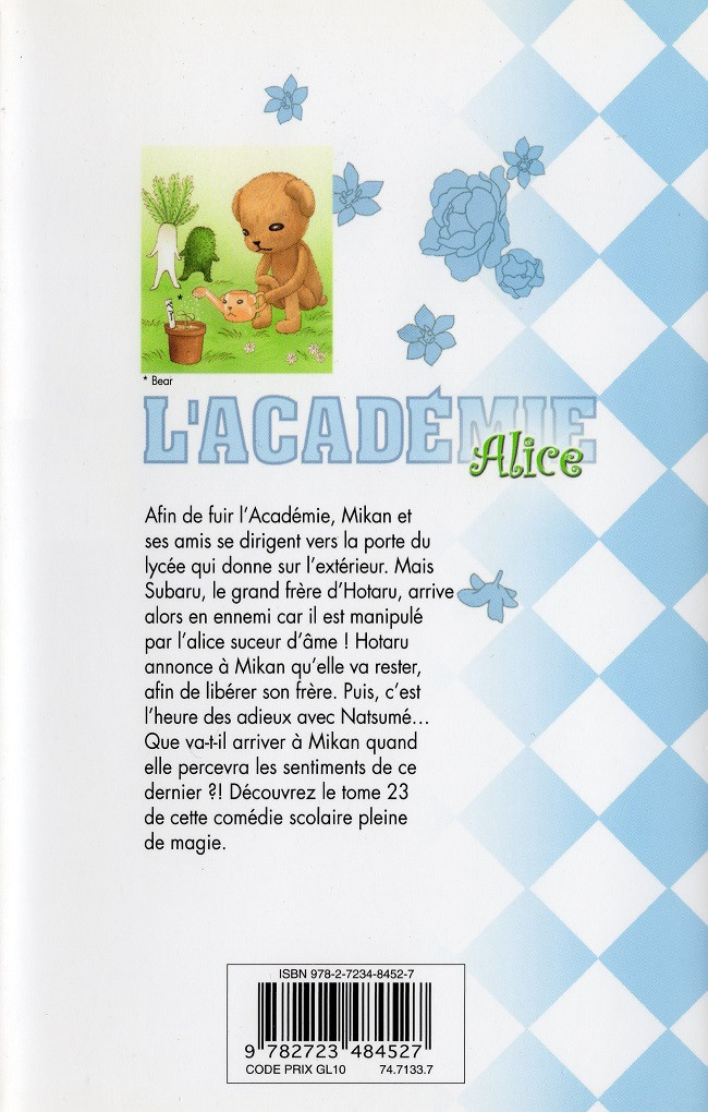 Verso de l'album L'Académie Alice 23