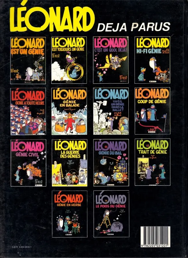 Verso de l'album Léonard Tome 14 Le poids du génie