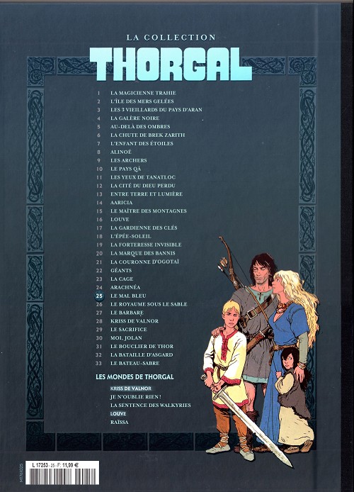 Verso de l'album Thorgal Tome 25 Le mal bleu