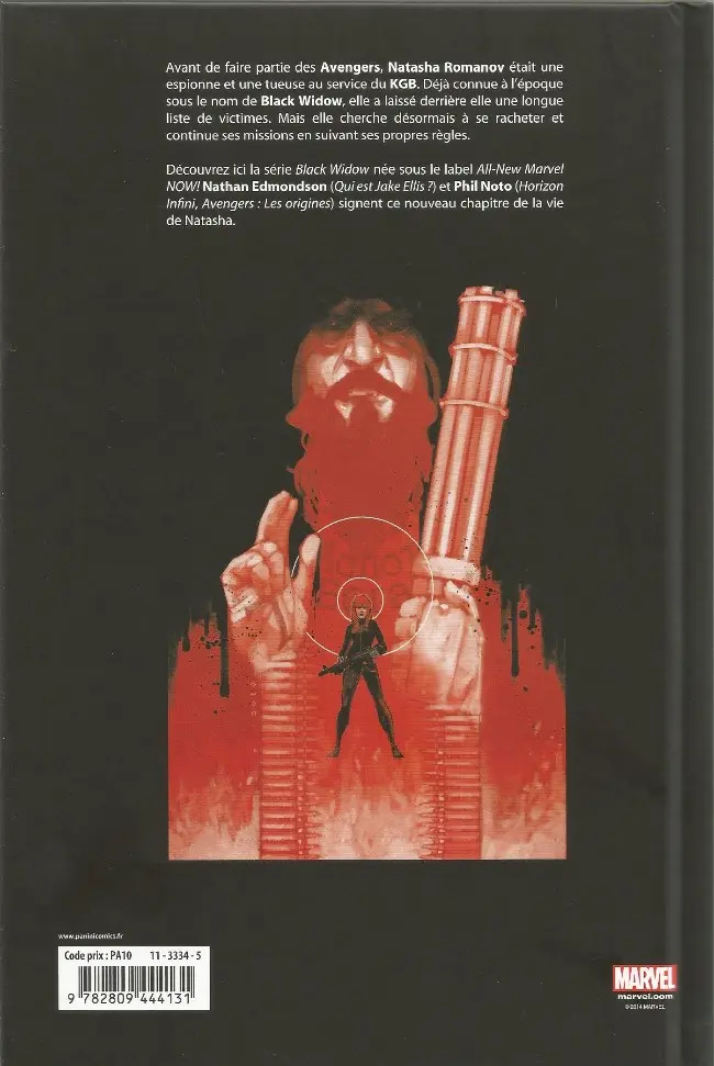 Verso de l'album Black Widow Tome 1 Raison d'être