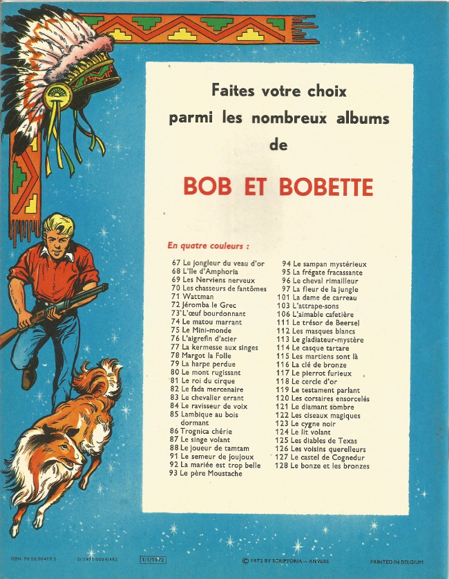 Verso de l'album Bessy Tome 93 Le bison solitaire