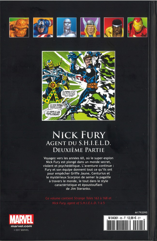 Verso de l'album Marvel Comics - La collection de référence Tome 95 Nick Fury - Agent du S.H.I.E.L.D. Deuxième Partie