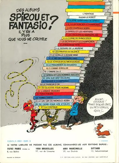 Verso de l'album Spirou et Fantasio Tome 2 Radar le robot