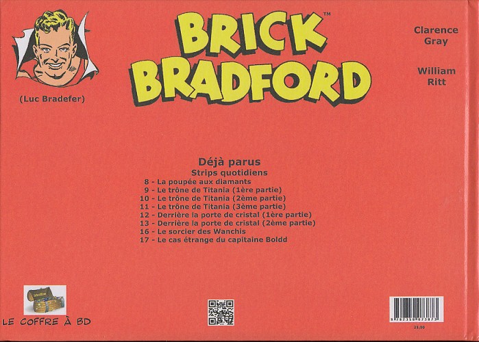 Verso de l'album Brick Bradford Strips quotidiens Tome 12 Derrière la porte de cristal (1ère partie)