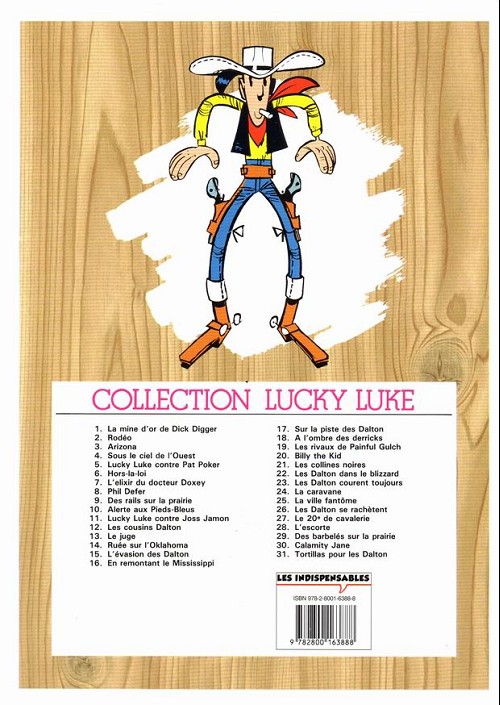 Verso de l'album Lucky Luke Tome 20 Billy the Kid