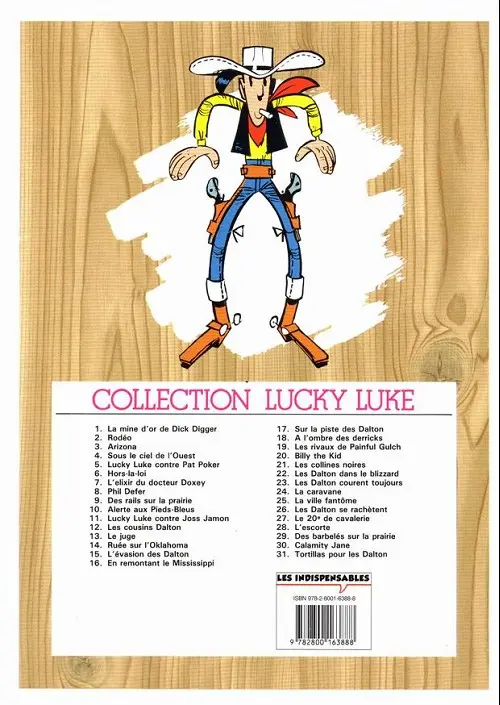 Verso de l'album Lucky Luke Tome 20 Billy the Kid