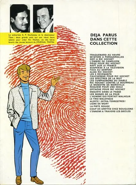 Verso de l'album Ric Hochet Tome 12 Les spectres de la nuit