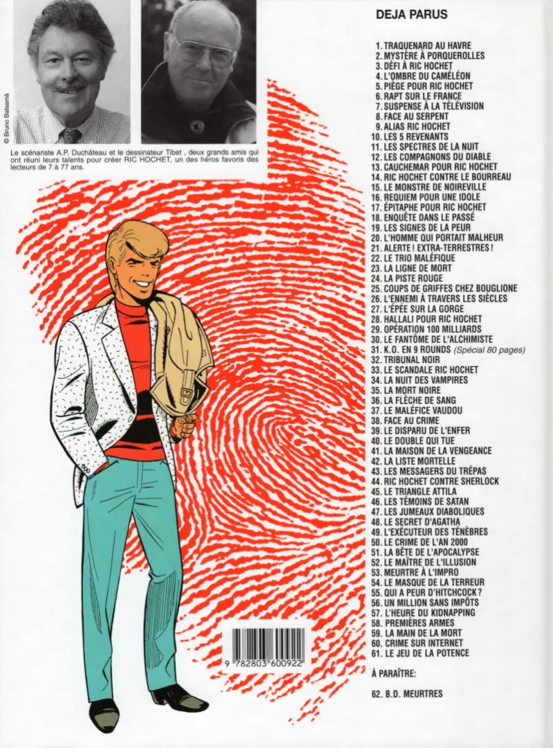 Verso de l'album Ric Hochet Tome 22 Alerte ! extra-terrestres !