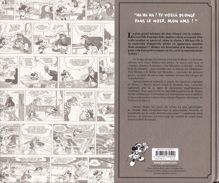 Verso de l'album Mickey Mouse par Floyd Gottfredson Tome 5 1938/1940 - Mickey contre le fantôme noir et autres histoires