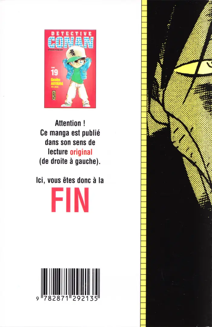 Verso de l'album Détective Conan Tome 19