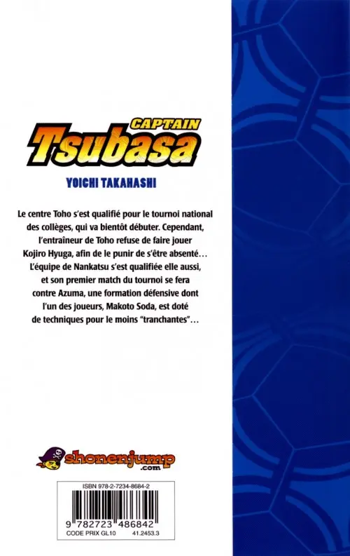 Verso de l'album Captain Tsubasa Tome 16 La Force explosive du rasoir