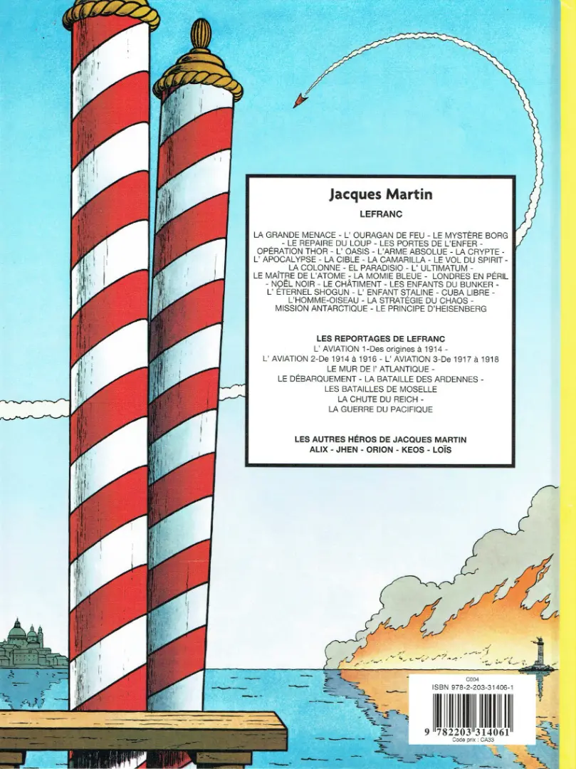 Verso de l'album Lefranc Tome 6 Opération Thor