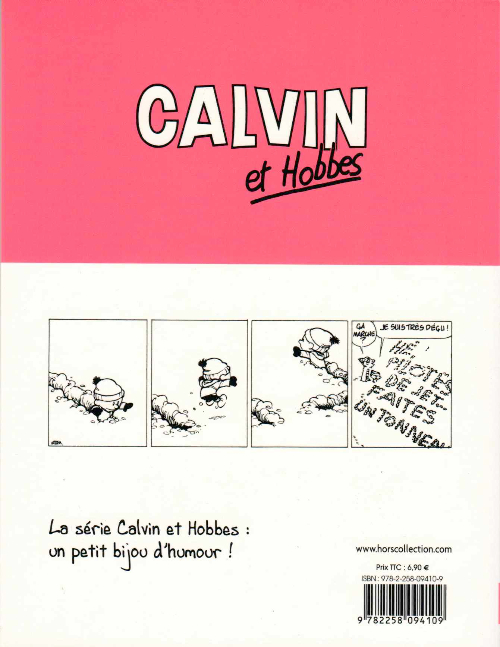 Verso de l'album Calvin et Hobbes Tome 14 Va jouer dans le mixer !