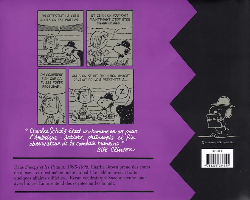 Verso de l'album Snoopy & Les Peanuts Tome 23 1995 - 1996