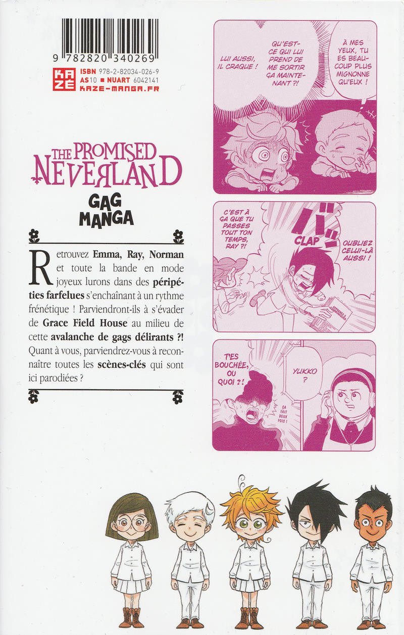 Verso de l'album The Promised Neverland Gag manga