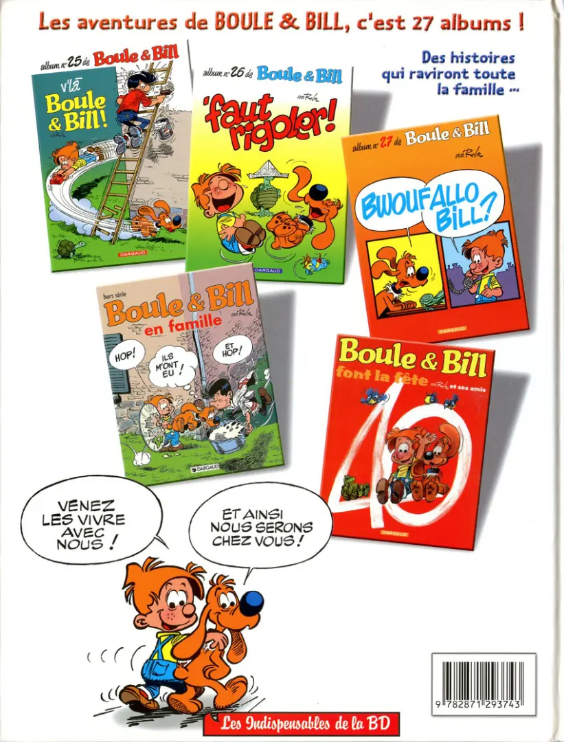Verso de l'album Boule & Bill Tome 25 V'là Boule & Bill !