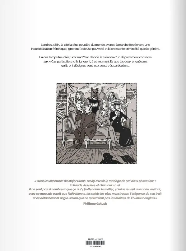 Verso de l'album Les Étranges Enquêtes du Major Burns 1