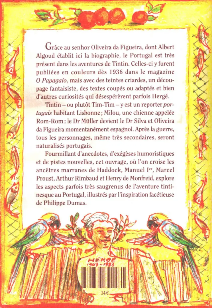 Verso de l'album Le Sr Oliveira da Figueira ... & les aventures de Hergé  et Tim-Tim au Portugal