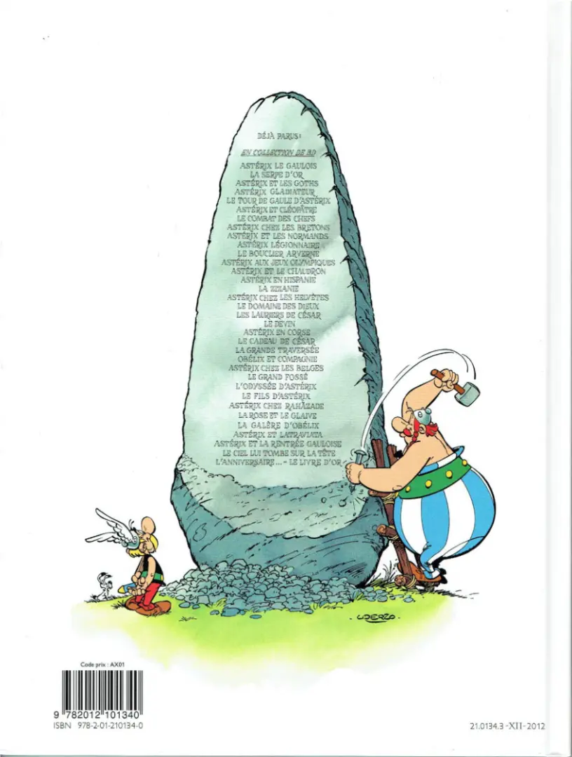 Verso de l'album Astérix Tome 2 La Serpe d'or