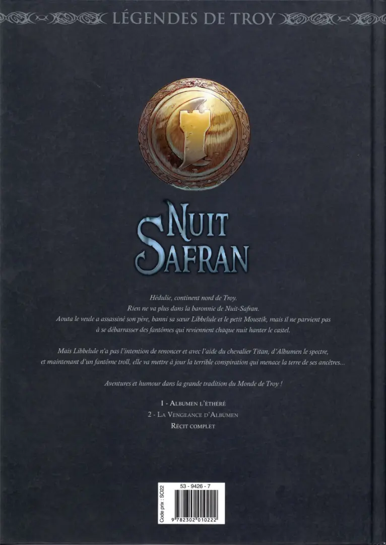 Verso de l'album Nuit Safran Tome 1 Albumen l'éthéré