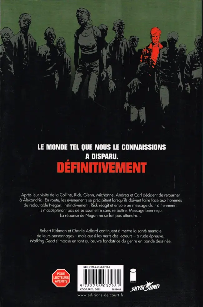 Verso de l'album Walking Dead Tome 17 Terrifiant