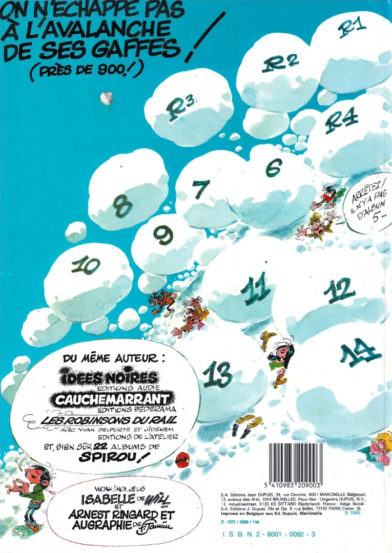 Verso de l'album Gaston Tome 10 le géant de la gaffe