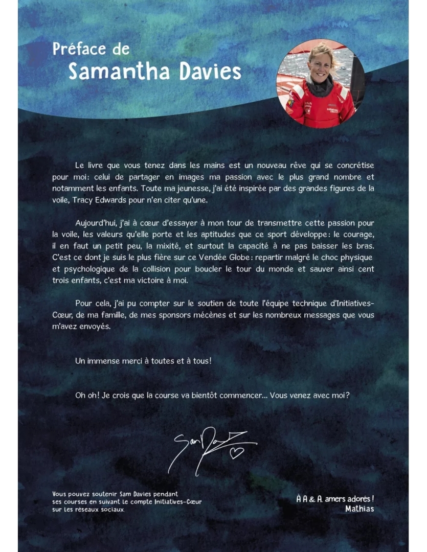 Verso de l'album Le Vendée Globe de Samantha Davies Une aventure autour du monde pour sauver des enfants