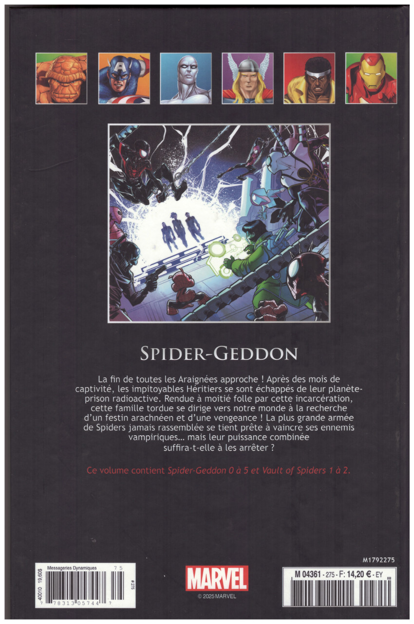 Verso de l'album Marvel Comics - La collection de référence Tome 275 Spider-Geddon
