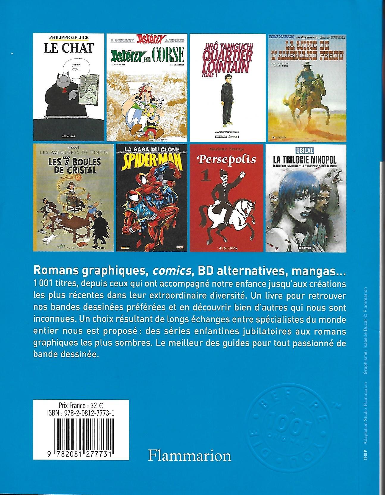 Verso de l'album 1001 BD qu'il faut avoir lues dans sa vie